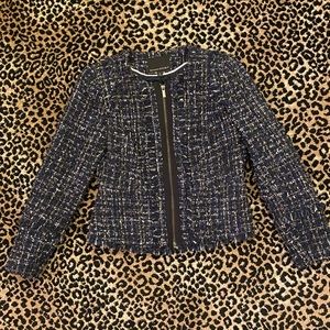 Beautiful BR Collarless Metallic Tweed Blazer EUC!